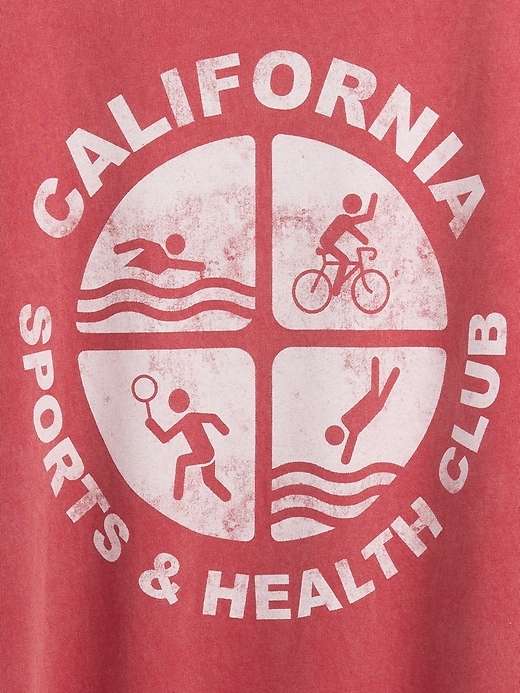 L'image numéro 4 présente T-shirt surdimensionné à imprimé