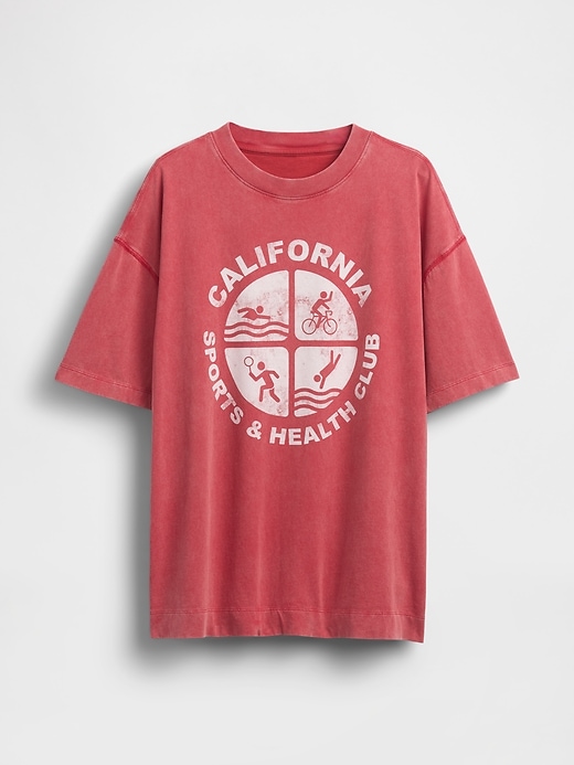 L'image numéro 5 présente T-shirt surdimensionné à imprimé