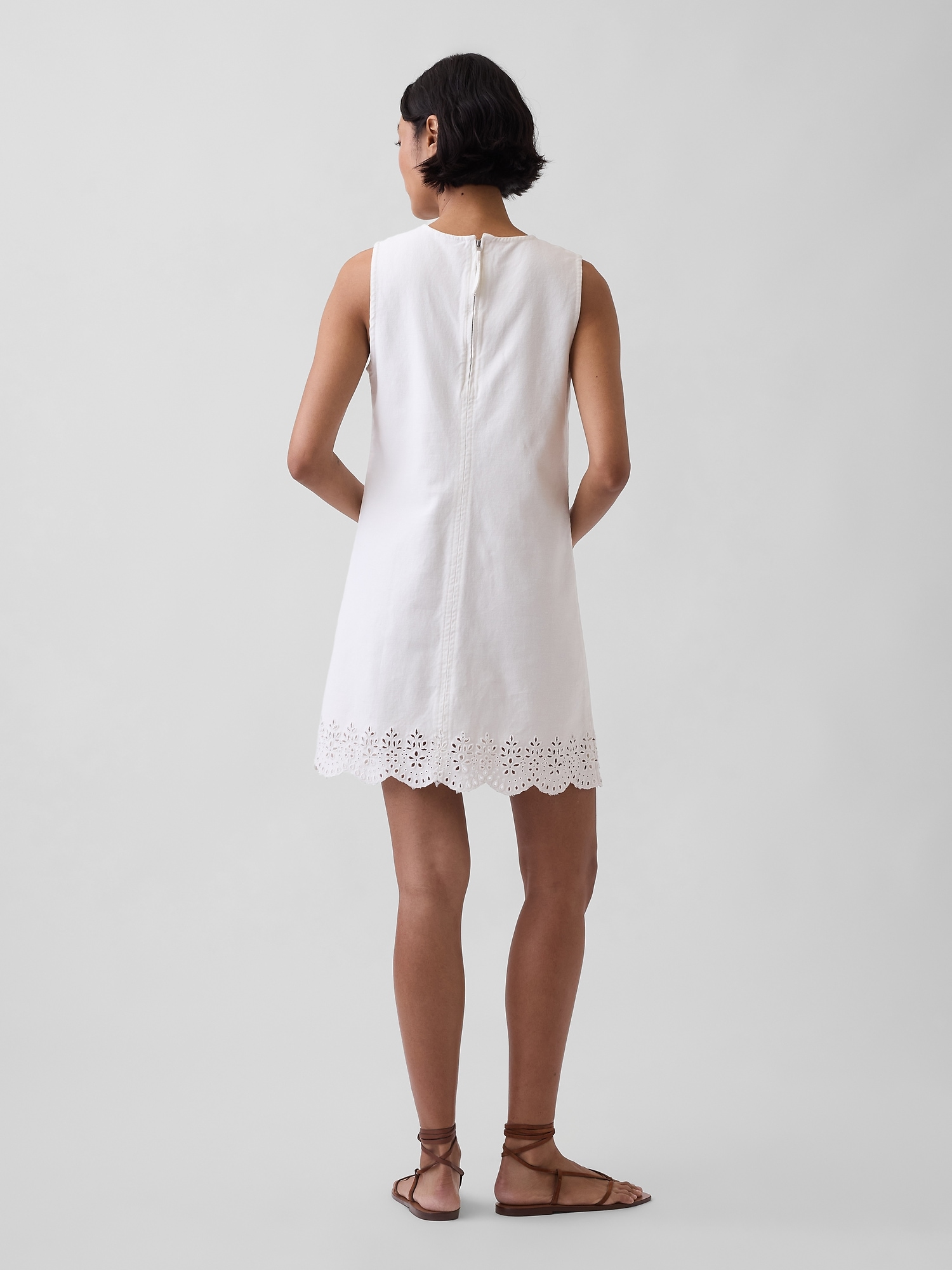 Eyelet Hem Mini Shift Dress