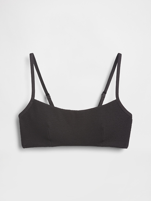 L'image numéro 4 présente Haut de bikini côtelé à encolure dégagée