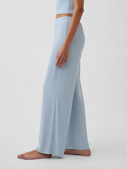 Image number 3 showing, Mini Rib Wide-Leg PJ Pants