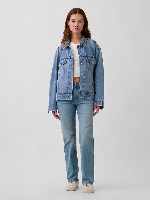 Image number 1 showing, Mid Rise Relaxed Straight Jeans