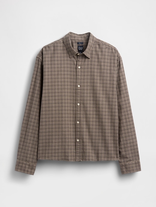 Image number 5 showing, Relaxed Crop Straight-Hem Oxford Shirt