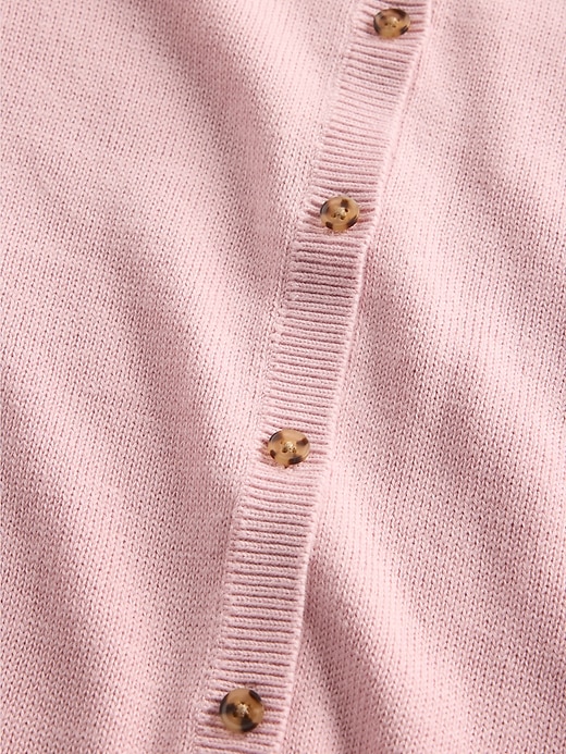 Image number 4 showing, 100% Cotton Relaxed Crop Cardigan Sweater