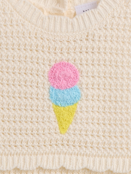 Image number 3 showing, Baby Ice Cream Crochet Shorty One-Piece