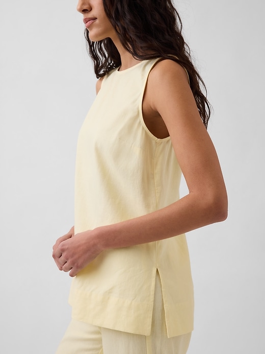 Image number 4 showing, Linen-Blend Shell Tank Top