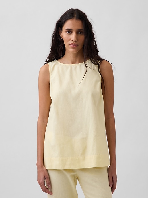 Image number 1 showing, Linen-Blend Shell Tank Top