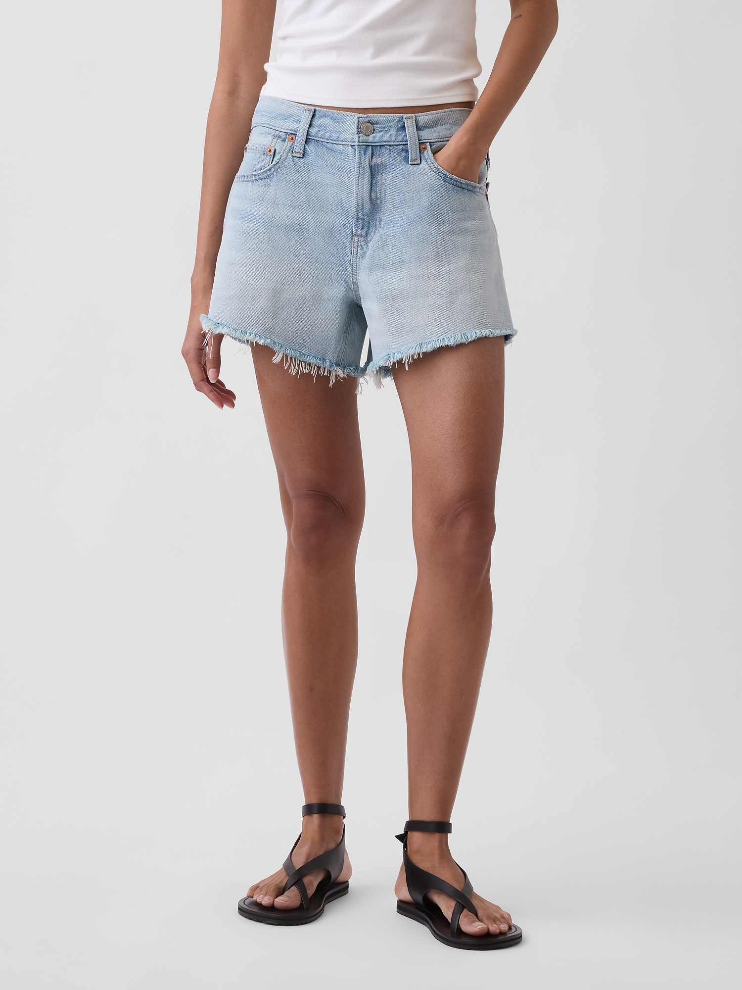 4" Mid Rise UltraSoft Relaxed Cutoff Shorts