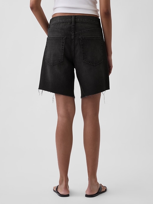 Image number 4 showing, Mid Rise Loose Denim Bermuda Shorts