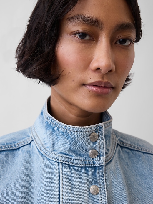 Image number 4 showing, Oversized Denim Bomber Jacket