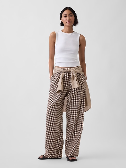 Image number 6 showing, Linen-Blend Relaxed Wide-Leg Pants