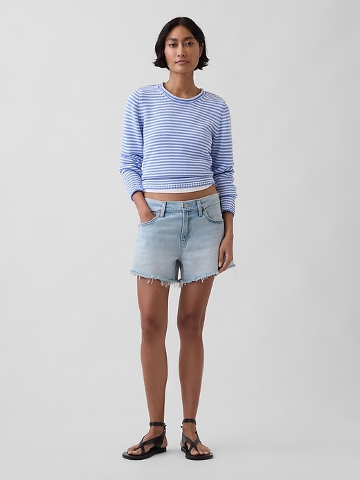 Image number 1 showing, 4" Mid Rise UltraSoft Relaxed Cutoff Shorts