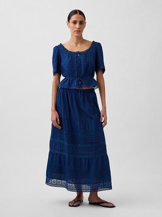 Image number 1 showing, Lace-Trim Maxi Skirt