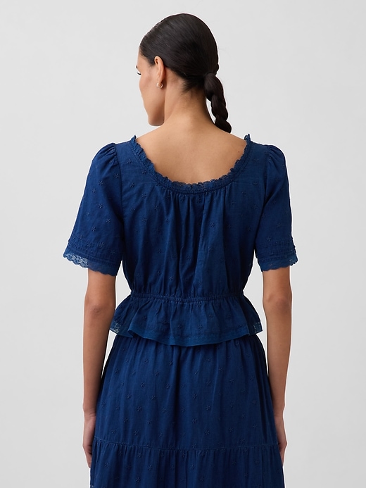 Image number 3 showing, Lace-Trim Peplum Top