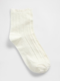 Image number 1 showing, Pointelle Half Crew Socks