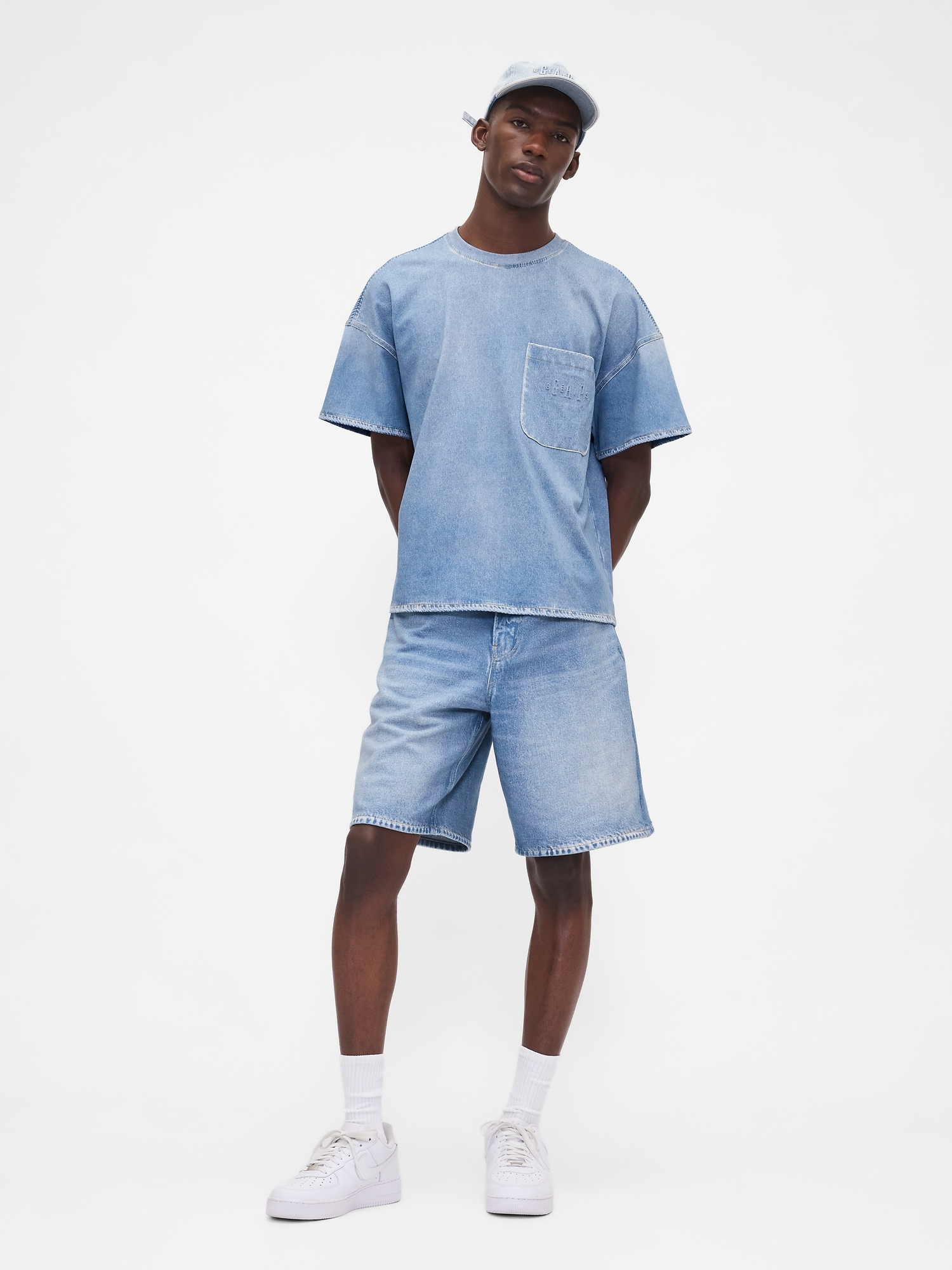 T-shirt à poche en tricot de denim x BÉIS