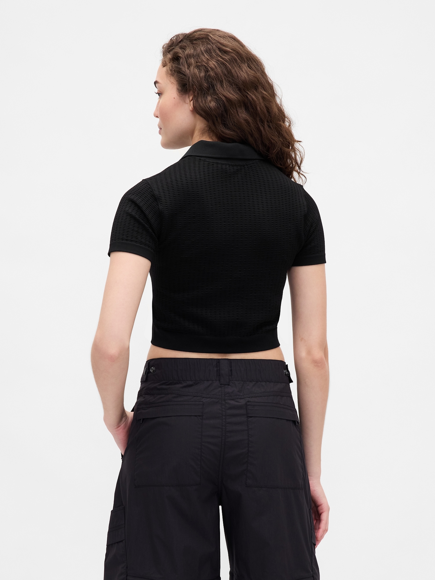 × BÉIS Seamless Crop Polo Shirt