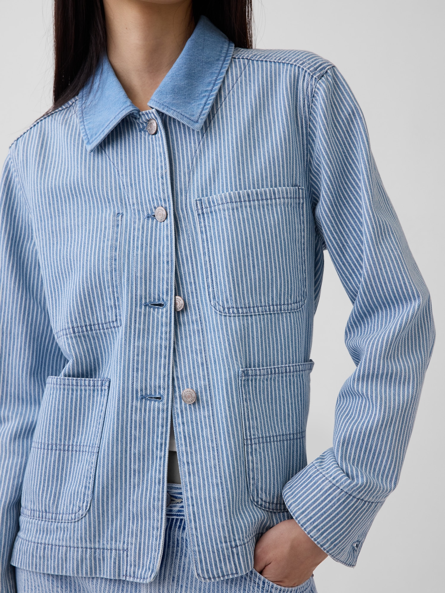 Denim Stripe Chore Jacket