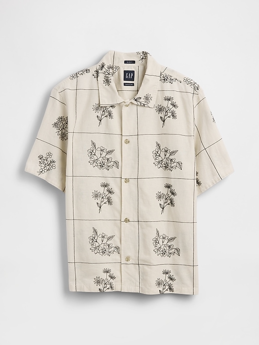 Image number 5 showing, Linen-Cotton Relaxed Straight-Hem Shirt