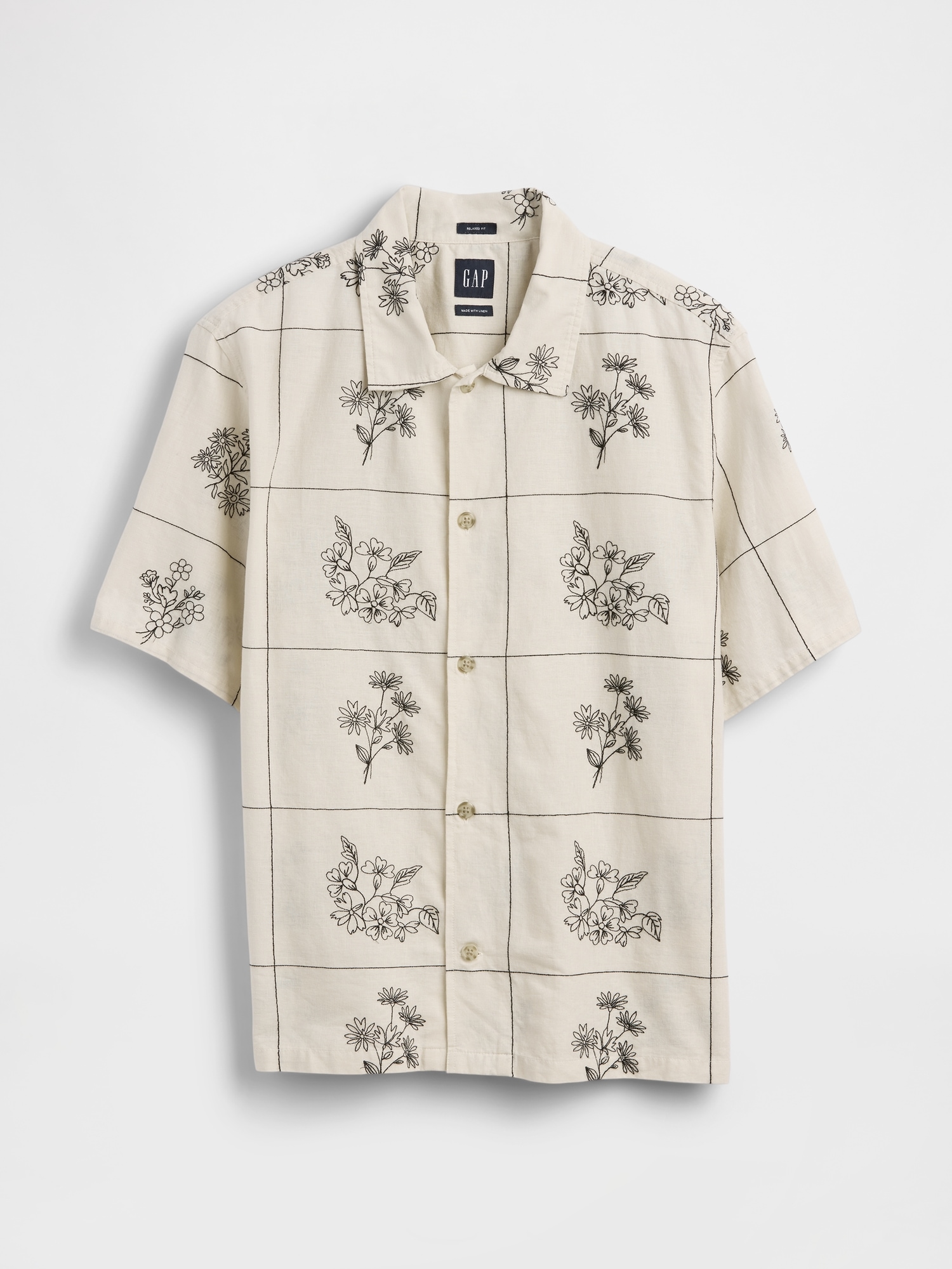 Linen-Cotton Relaxed Straight-Hem Shirt