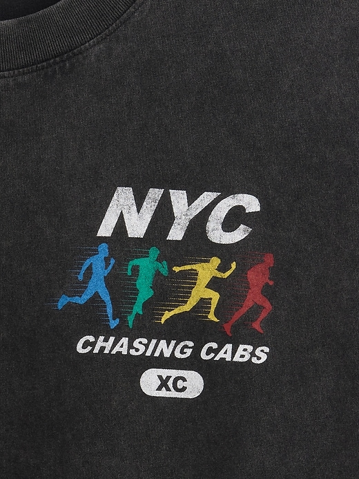 L'image numéro 4 présente T-shirt surdimensionné à imprimé