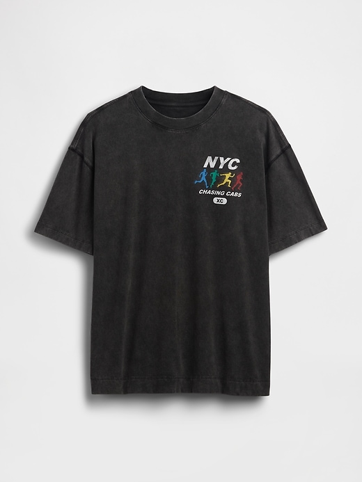 L'image numéro 5 présente T-shirt surdimensionné à imprimé