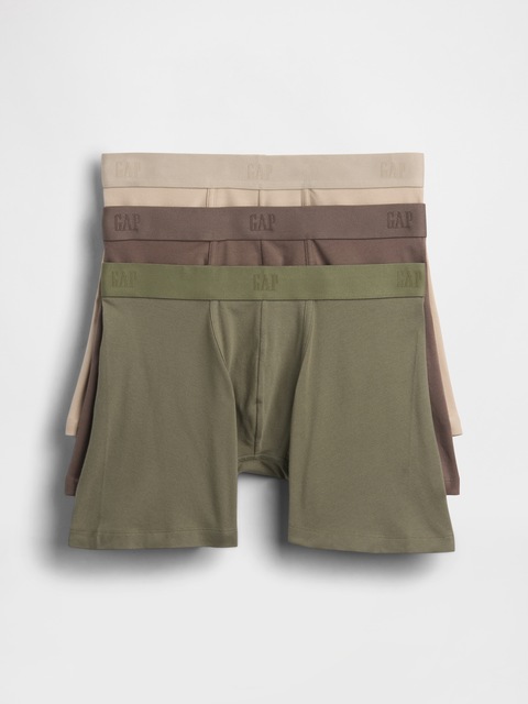 5" Organic Stretch Cotton Boxer Briefs (3-Pack)