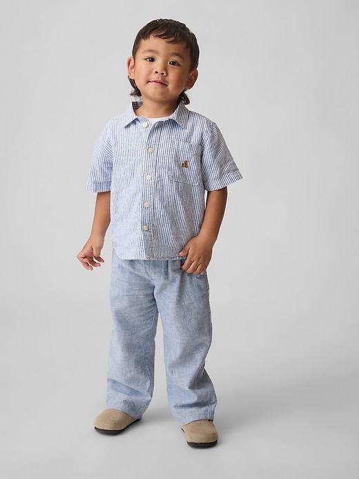 Image number 1 showing, Baby & Toddler Linen-Cotton Pull-On Pants