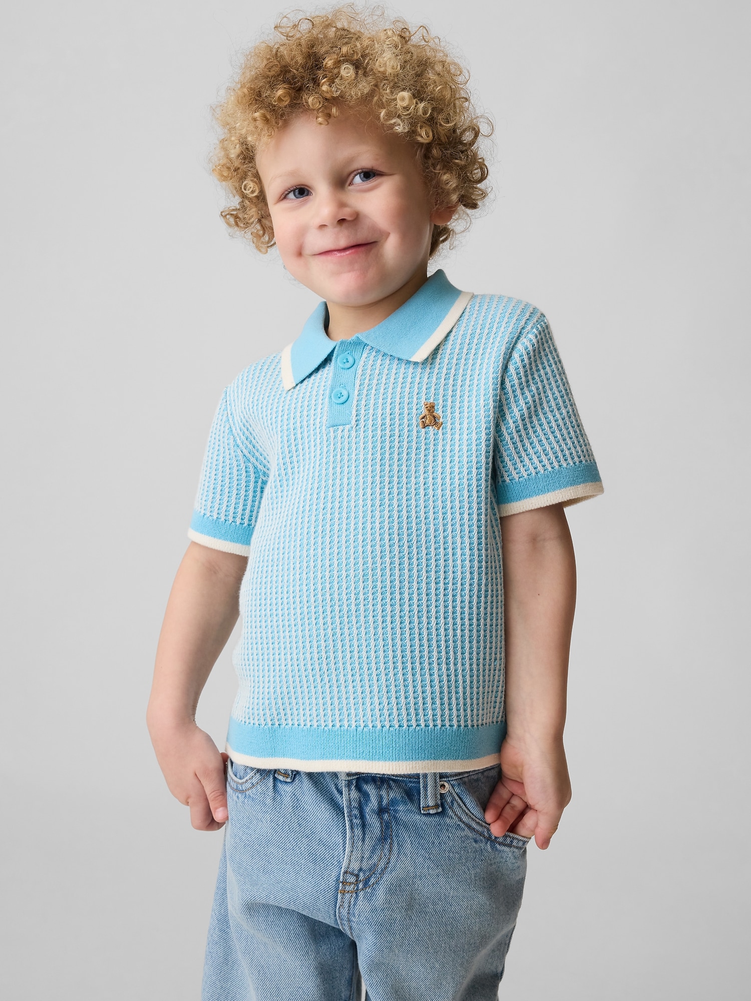 Baby & Toddler Textured Sweater Polo