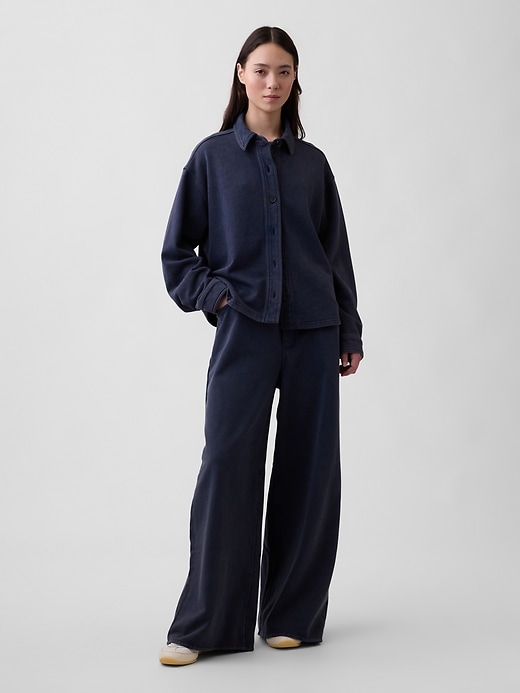 Image number 4 showing, French Terry Oversized Button-Front Shirt