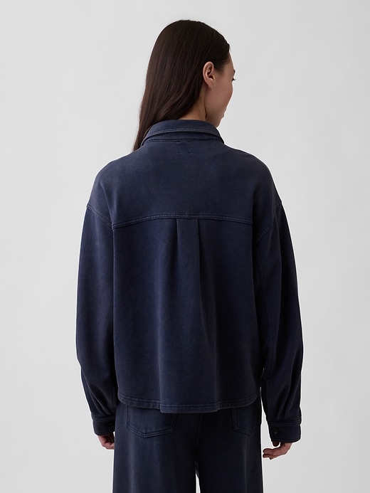Image number 3 showing, French Terry Oversized Button-Front Shirt