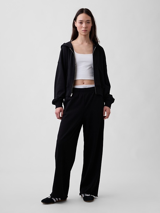 Image number 1 showing, VintageSoft Terry Wide-Leg Sweatpants