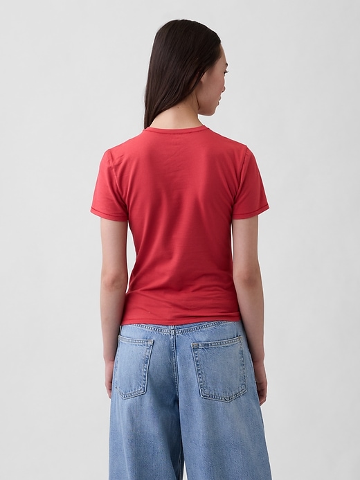 L'image numéro 3 présente T-shirt moulant en jersey