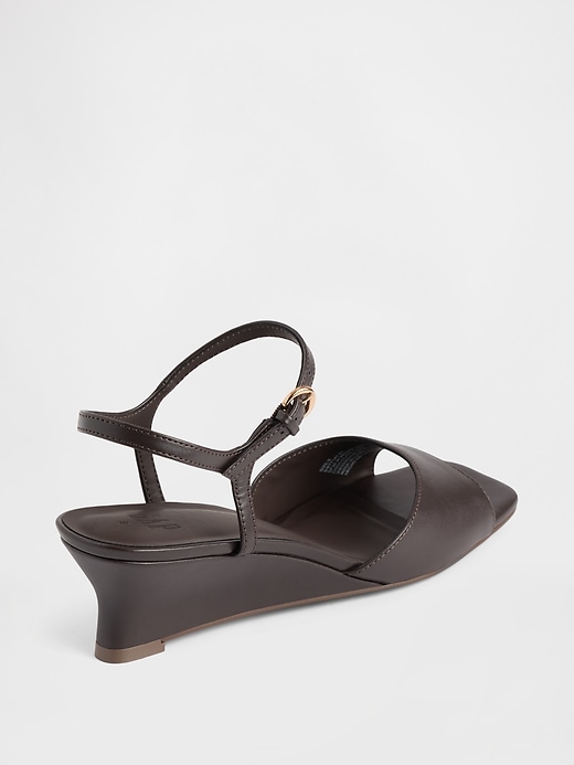Image number 4 showing, Vegan Leather Wedge Sandals