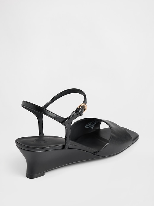 Image number 4 showing, Vegan Leather Wedge Sandals