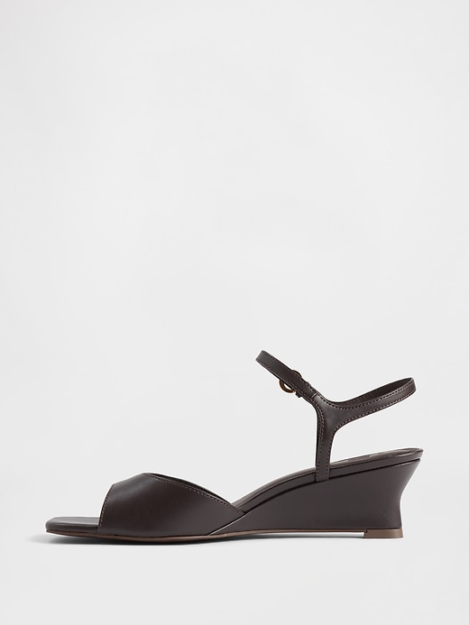 Image number 5 showing, Vegan Leather Wedge Sandals