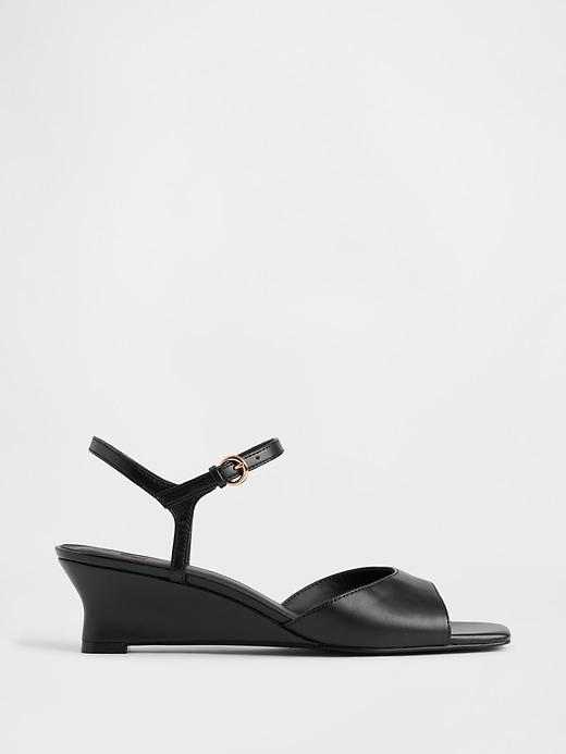 Image number 1 showing, Vegan Leather Wedge Sandals