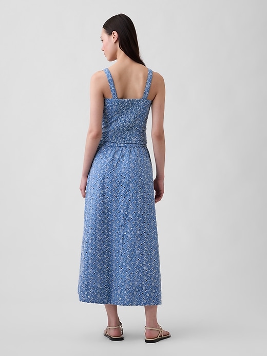 Image number 2 showing, High Rise Eyelet Maxi Skirt