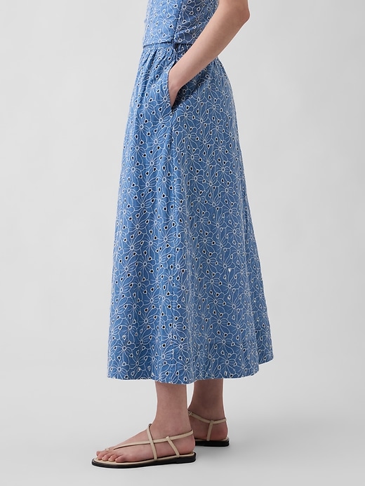 Image number 3 showing, High Rise Eyelet Maxi Skirt