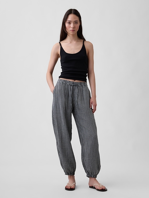 Image number 6 showing, Cotton Gauze Barrel Joggers