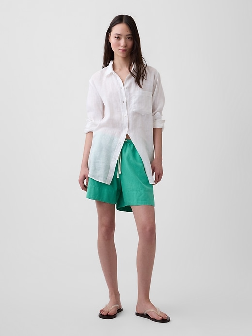 Image number 6 showing, Linen-Blend Easy Shorts