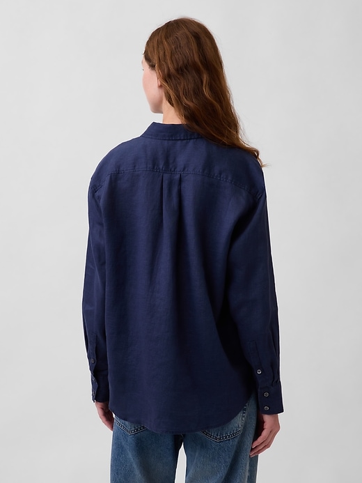 Image number 3 showing, 100% Linen Oversized Shirt