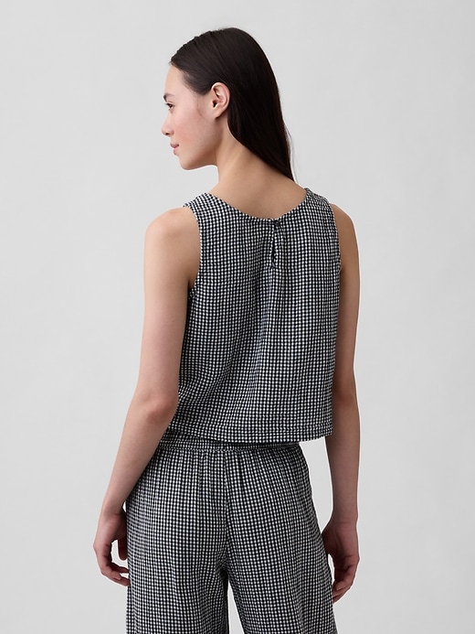 Image number 3 showing, Cotton Gauze Racer Shell Tank Top