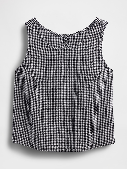 Image number 5 showing, Cotton Gauze Racer Shell Tank Top
