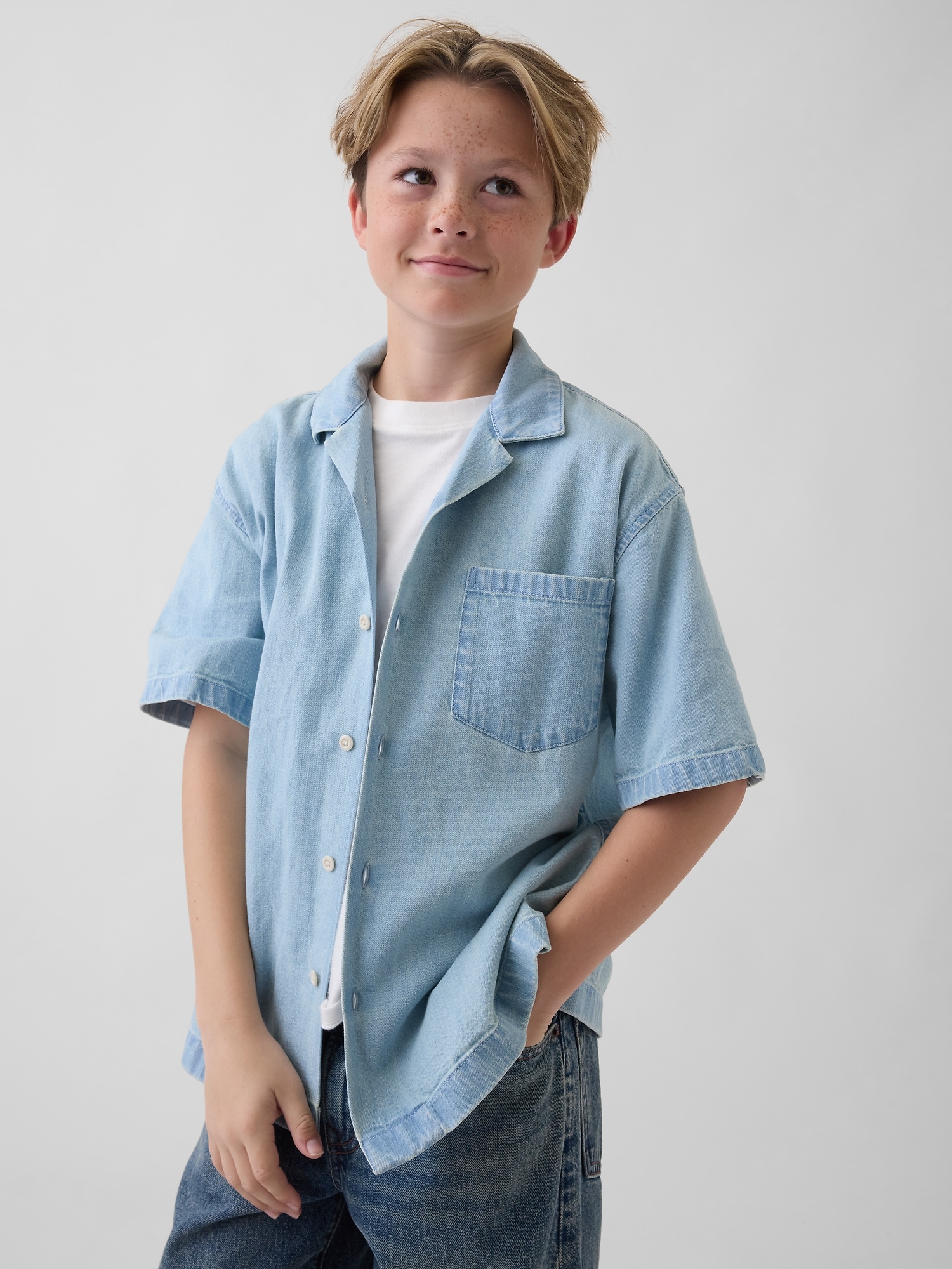 CHEMISE DÉCONTRACTÉE EN DENIM POUR ENFANT