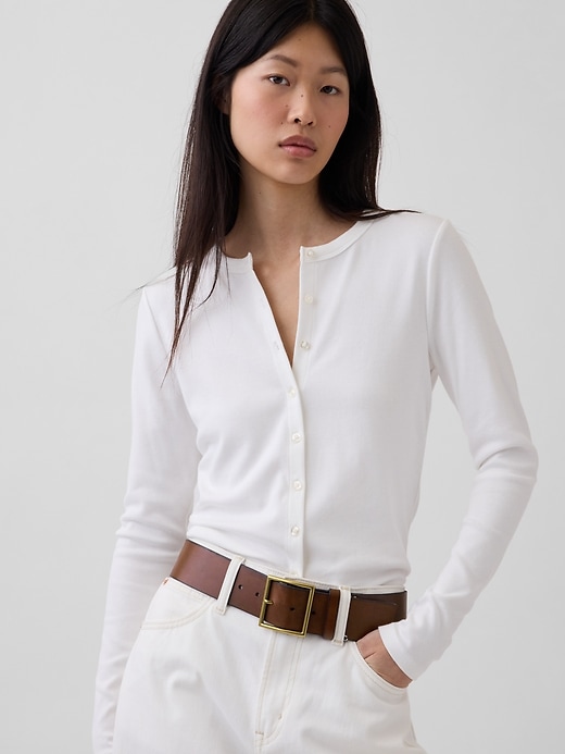 Image number 2 showing, Leather Square-Buckle Belt