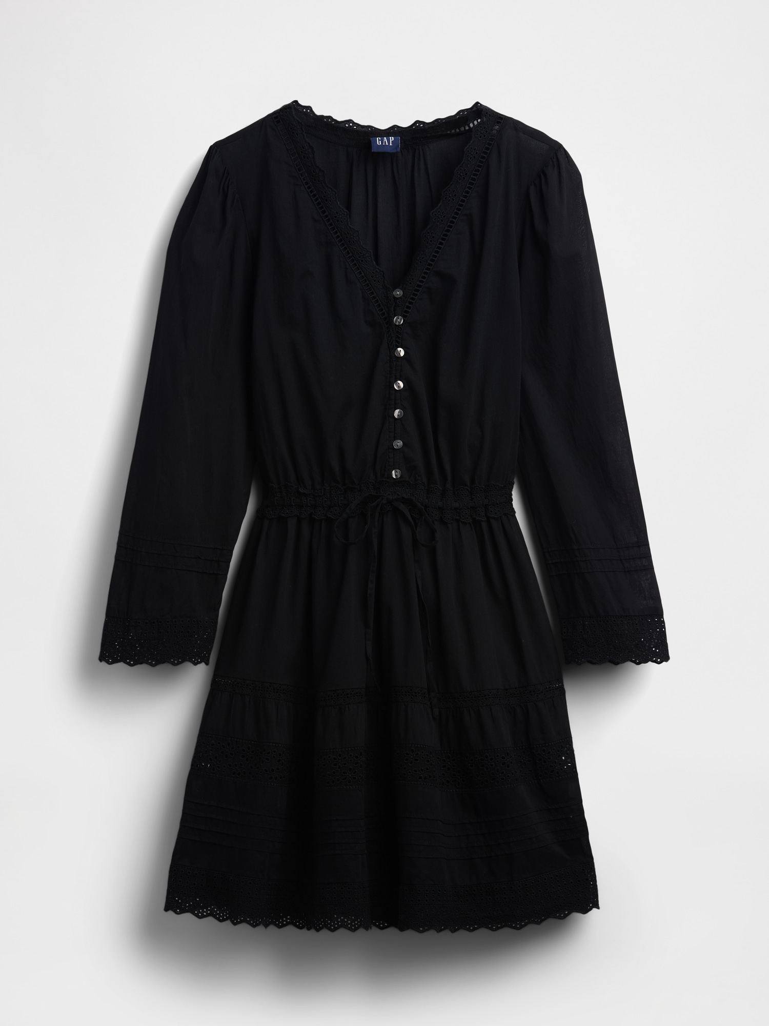 Lace-Trim Mini Dress