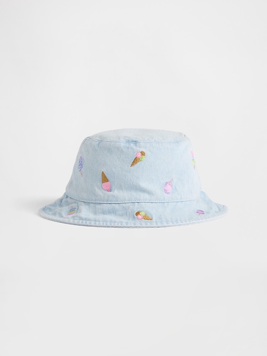 Image number 1 showing, Baby & Toddler Embroidered Denim Bucket Hat