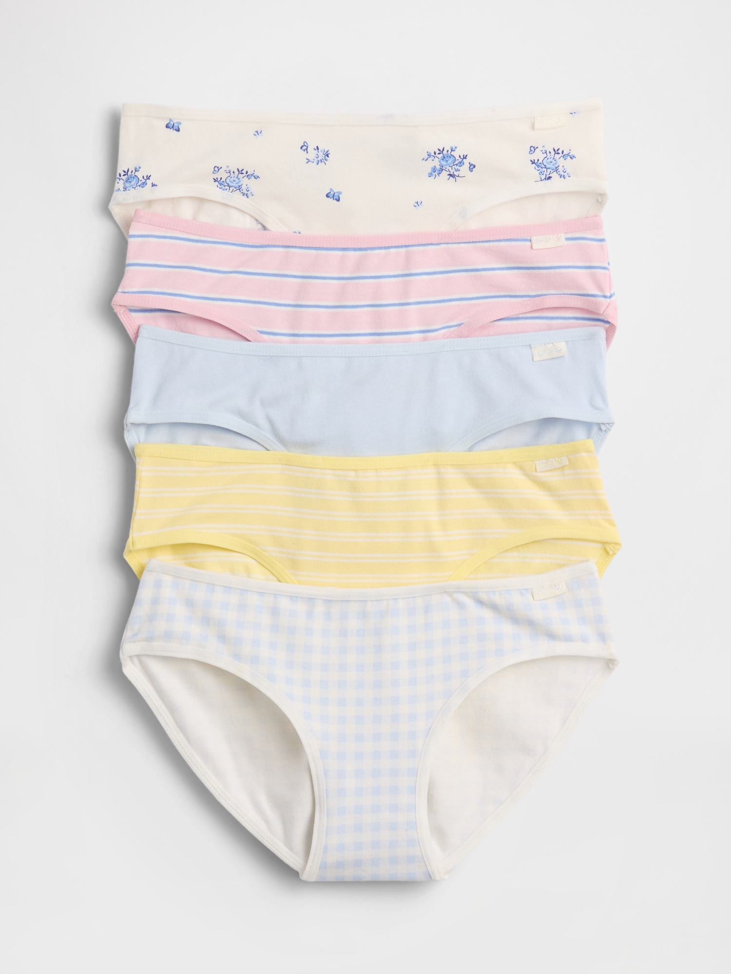 CULOTTE BIKINI EN COTON BIOLOGIQUE EXTENSIBLE POUR ENFANT (PAQUET DE 5)