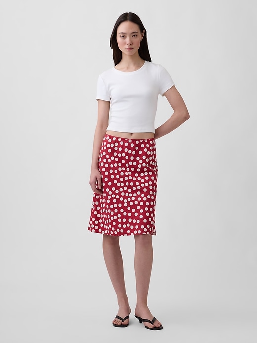 Image number 1 showing, Linen-Blend Dotted Skirt